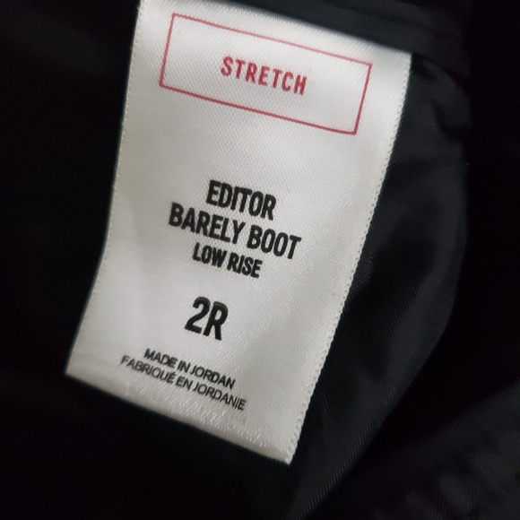 Express Editor Barely Boot Low Rise Dress Pants 2 Gray White Stripes Stretch - Picture 8 of 9